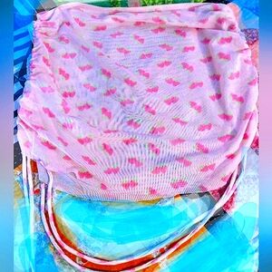 Pink Sheer bathing suit skirt